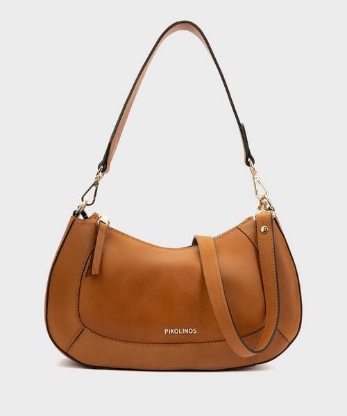 Bolso de piel con cierre de cremallera para mujer. , ARES WHA , ARES WHA-663C1 , BRANDY