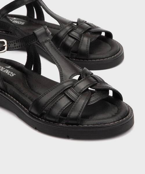 Sandalias Planas | ROQUETAS W9B-0789 | BLACK | Pikolinos