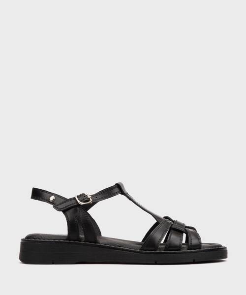 Sandalias Planas | ROQUETAS W9B-0789 | BLACK | Pikolinos