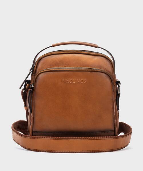Bolso con cierre de cremallera para hombre. , BELMONTE MHA , BELMONTE MHA-191 , BRANDY