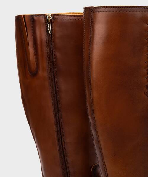 Bota alta con tac&oacute;n medio para mujer , MEDINA W0D , MEDINA W0D-9761 , CUERO