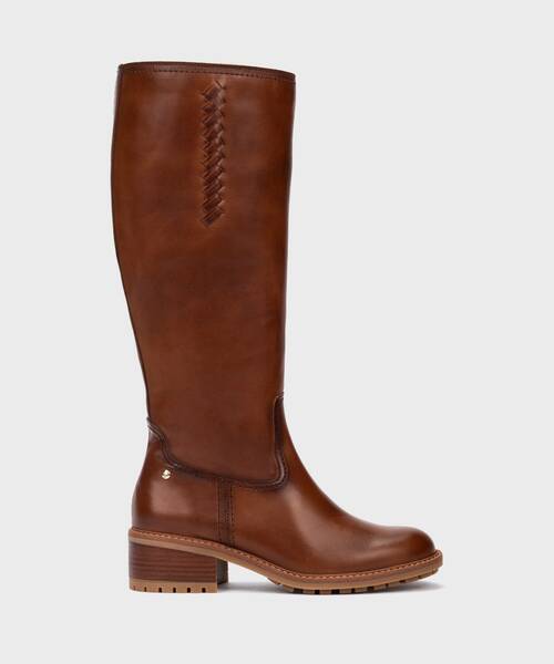 Bota alta con tac&oacute;n medio para mujer , MEDINA W0D , MEDINA W0D-9761 , CUERO