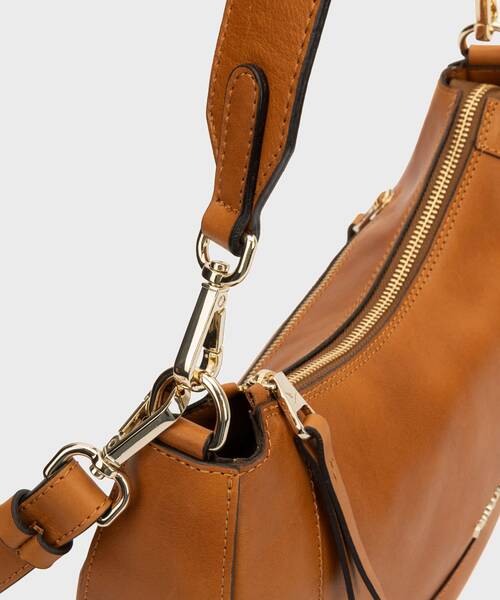 Bolso de piel con cierre de cremallera para mujer. , ARES WHA , ARES WHA-663C1 , BRANDY