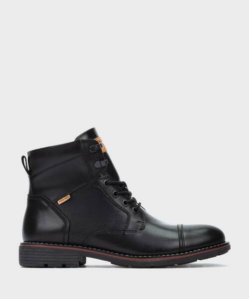 Bot&iacute;n con agujetas y cremallera para hombre , YORK M2M , YORK M2M-8156 , BLACK