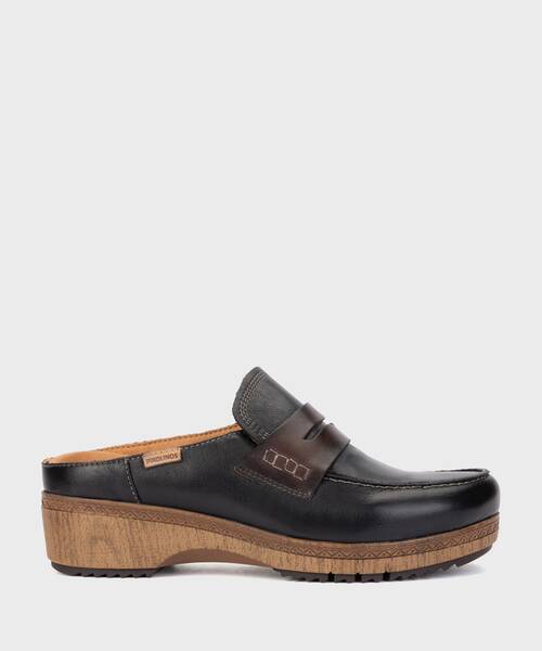Zueco de piel para mujer , GRANADA W0W , GRANADA W0W-3960C1 , BLACK
